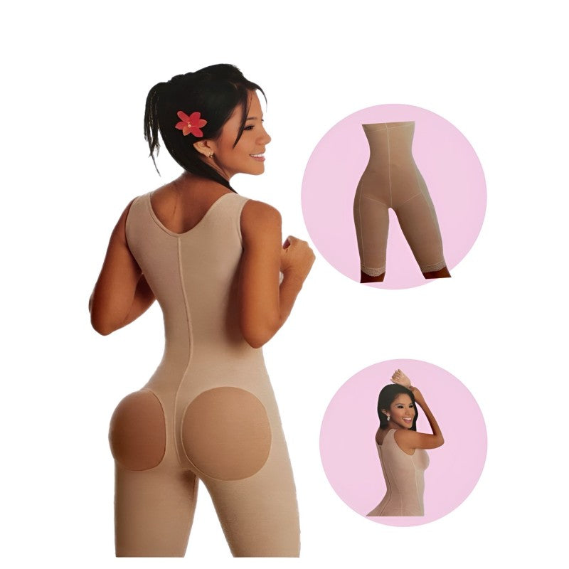 Faja Clásica de Lipoescultura. Cremallera en la espalda, pechos libres, hueco forrado en la nalga.